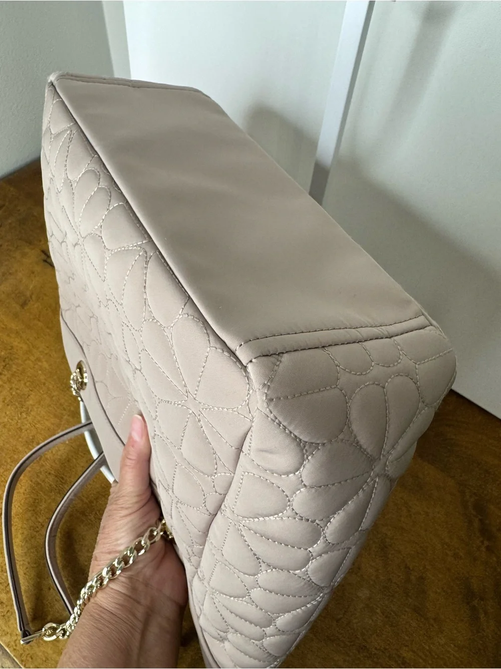 Kate Spade Cozy Grey Flower Quilted Tote